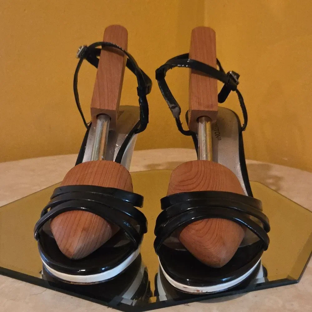 Worthington Black Strappy Heels - Picture 1 of 9